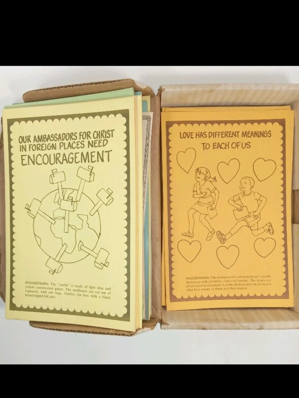 Vintage 96 Bulletin Board Ideas Cards -70s/80s Classroom Display Kit